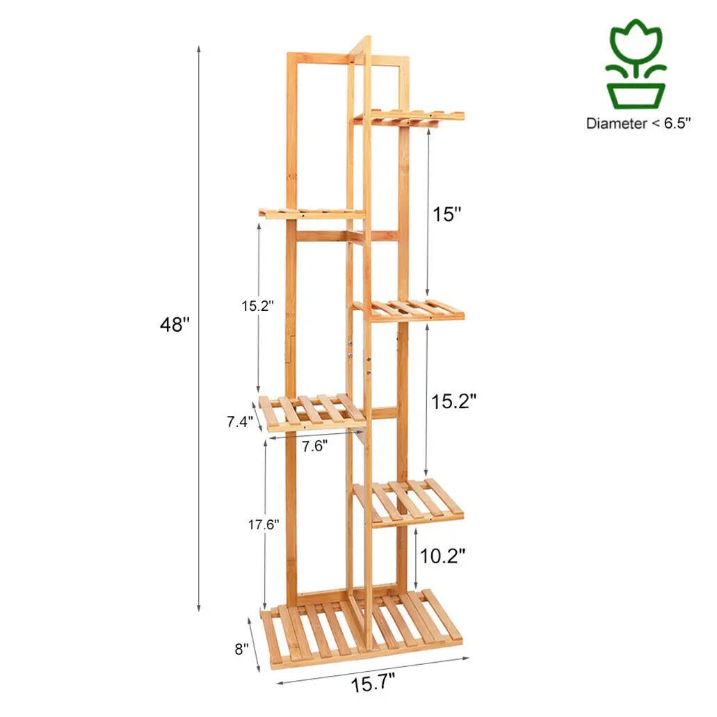 Bamboo 5/6 Tier Plant Stand Rack