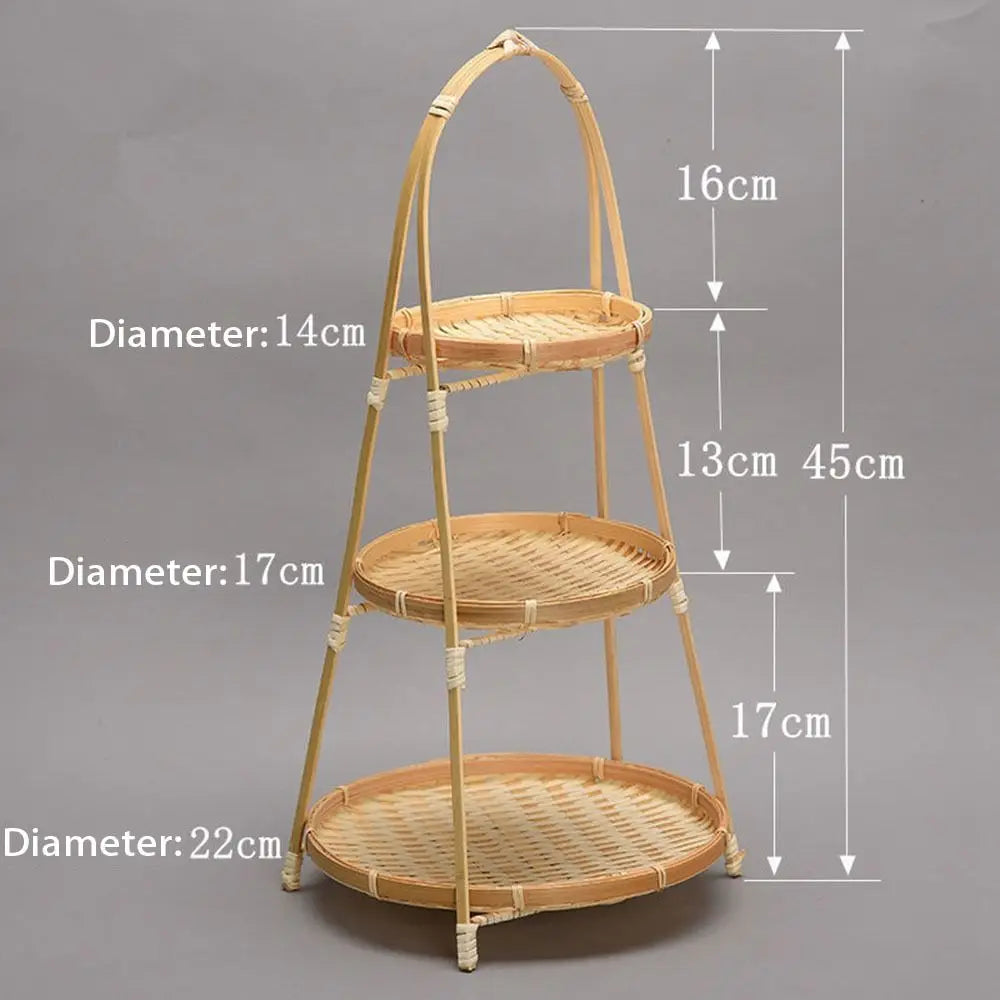 Multi-Layer Bamboo Woven Storage Basket (1-3 Layers)