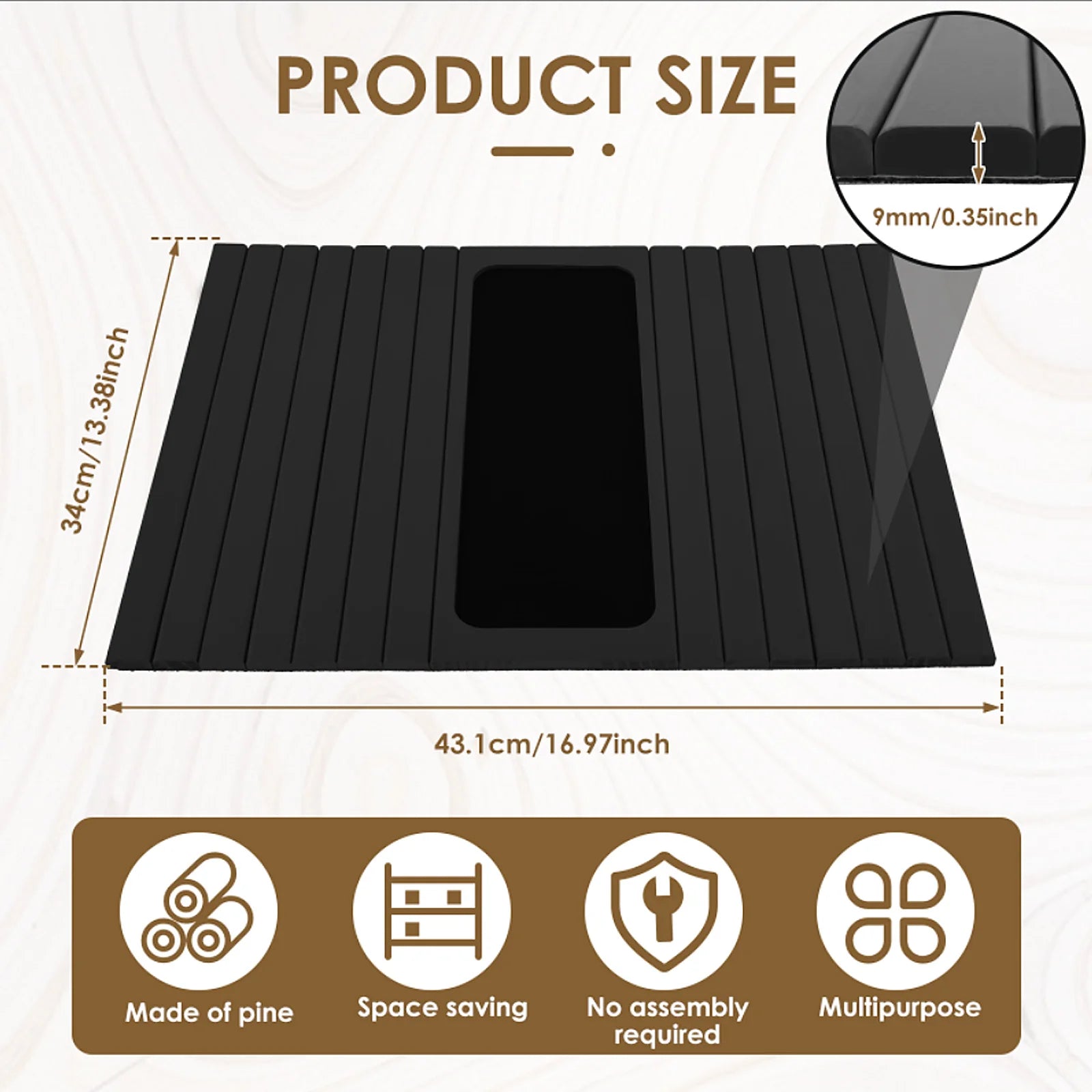 Foldable Bamboo Sofa Armrest Cup Holder Tray