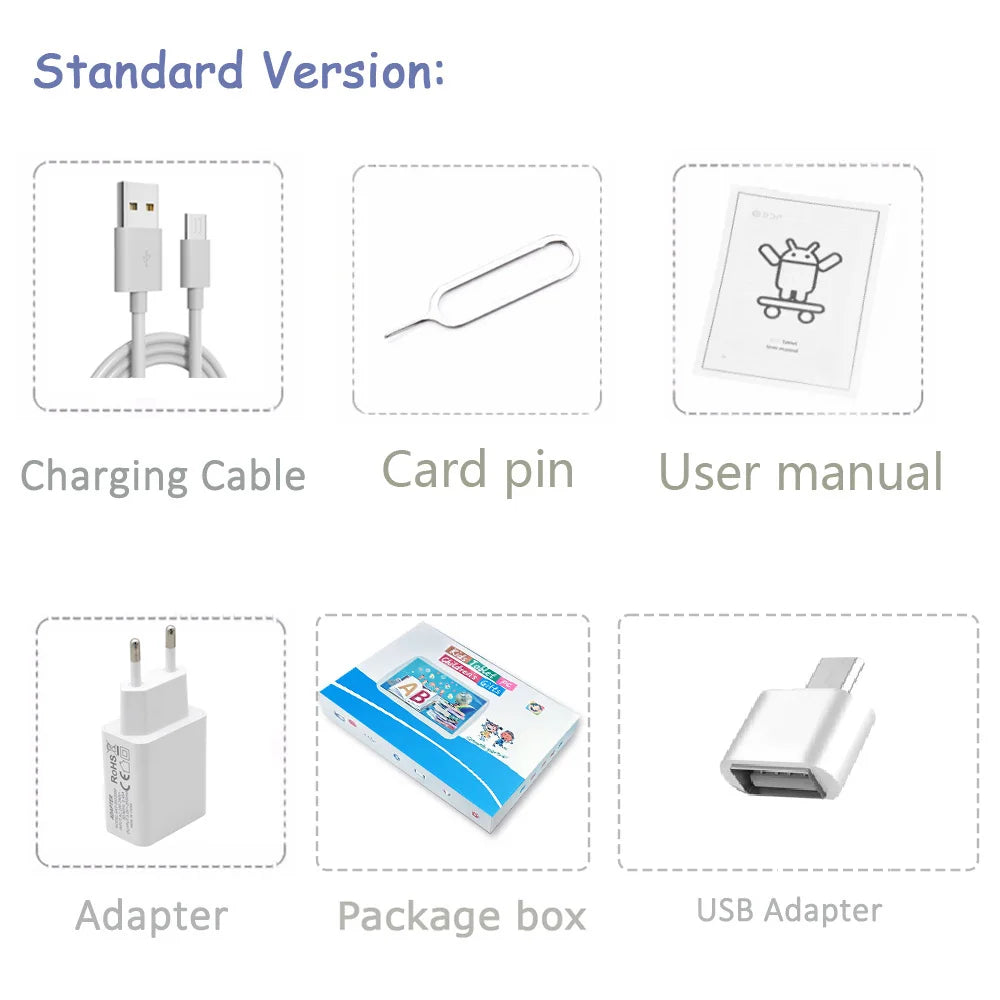 BDF 7" Kids Tablet – Android 13, 4GB+64GB, WiFi, Parental Control, Educational Gift