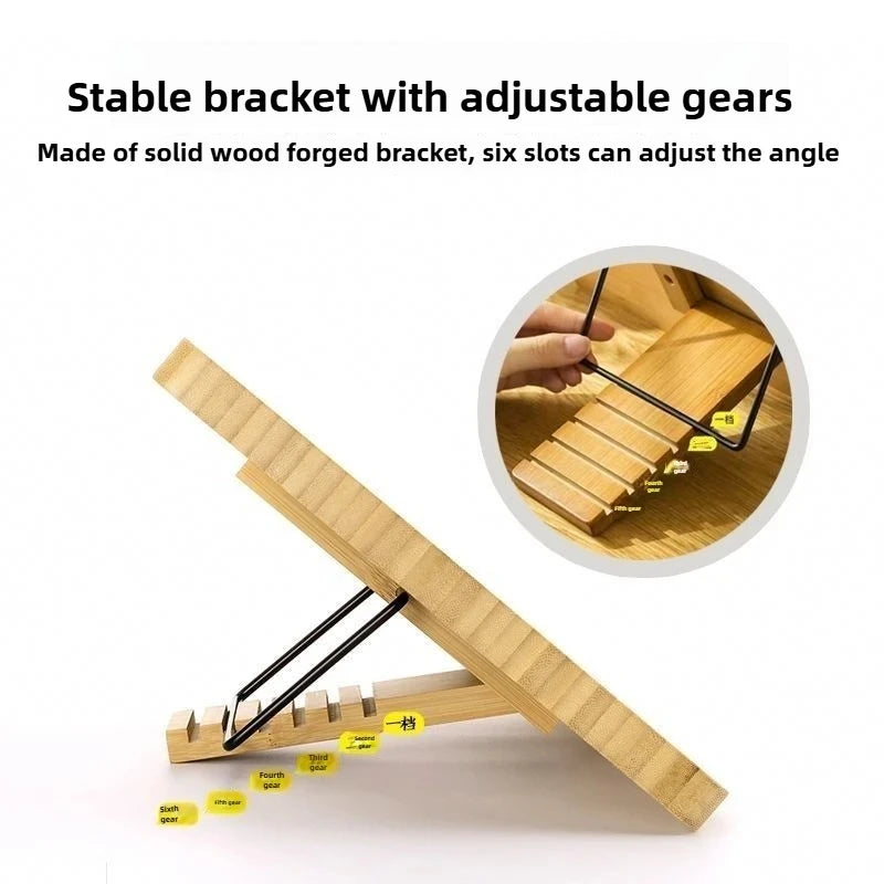 Adjustable Bamboo Foldable iPad Stand (11"-12.9")