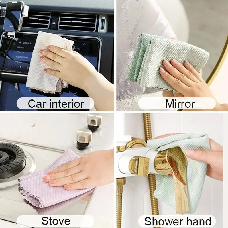5/10pcs Reusable Microfiber Cleaning Cloths