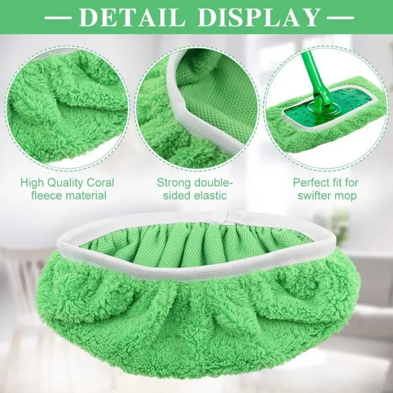 Reusable Microfiber Mop Pads – Wet & Dry Cleaning Cloths for Floor & Furniture