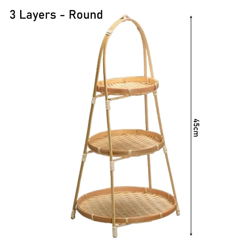 Multi-Layer Bamboo Woven Storage Basket (1-3 Layers)