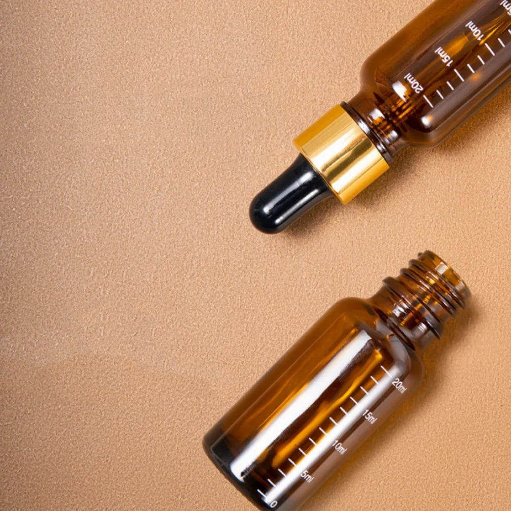 Amber Glass Dropper Bottles – 5ml to 100ml Refillable Set