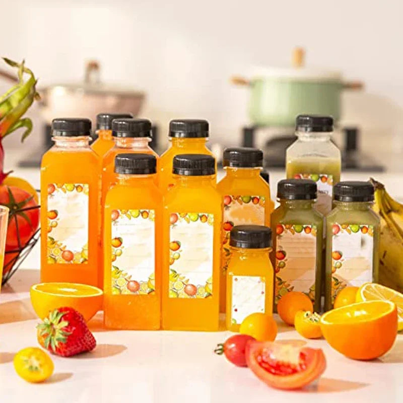 5-Pack Clear Reusable Juice Bottles with Lids & Funnel (60–500ml)