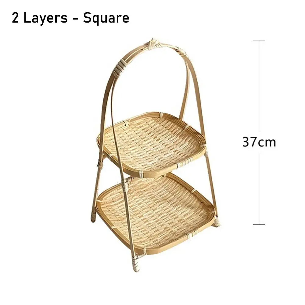 Multi-Layer Bamboo Woven Storage Basket (1-3 Layers)