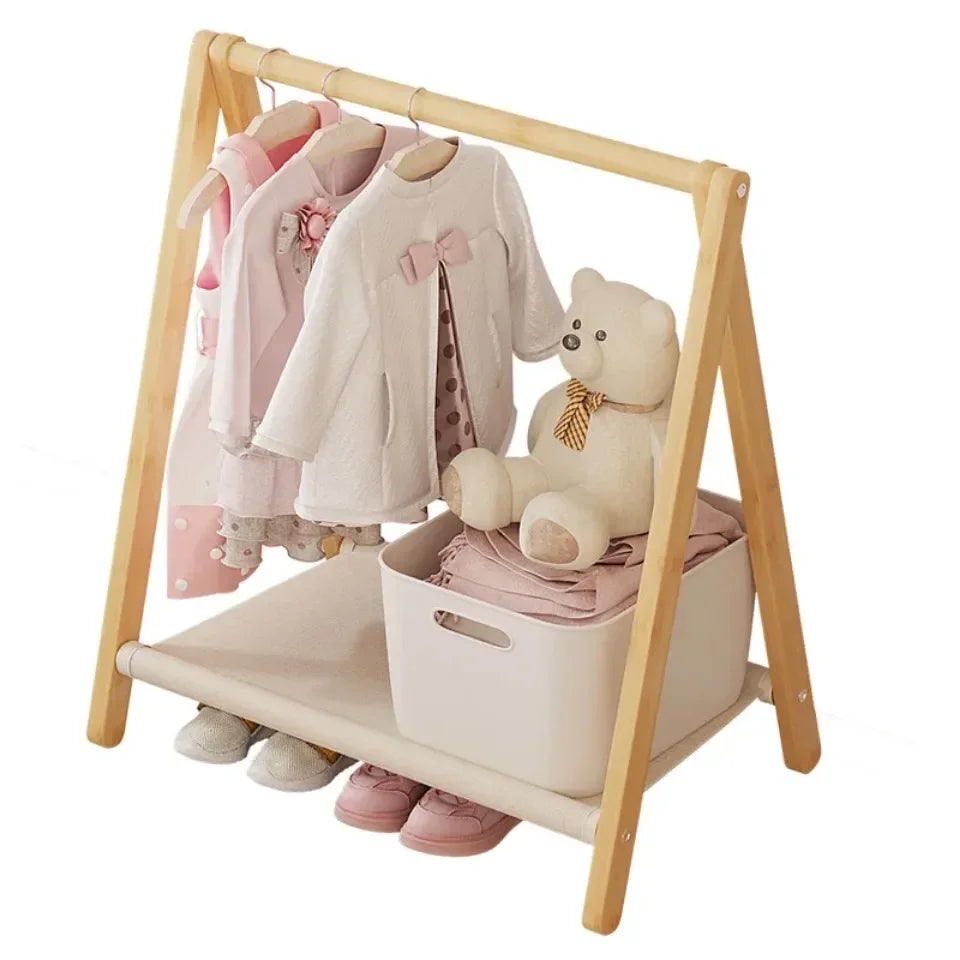 Foldable Bamboo Floor Clothes & Towel Hanger